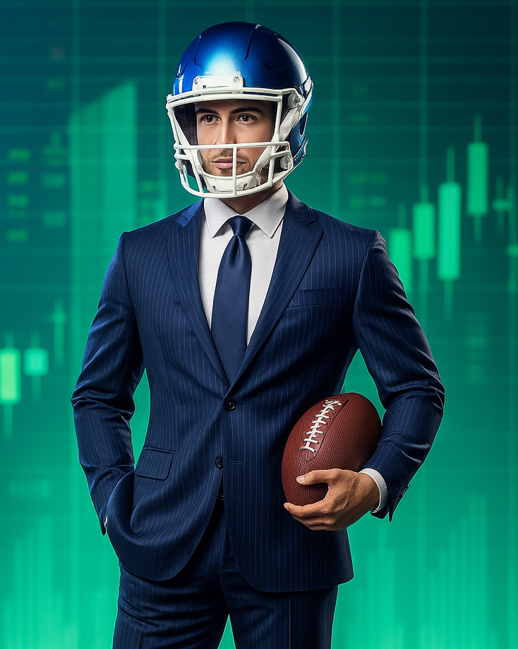 NFL male player about to throw a football